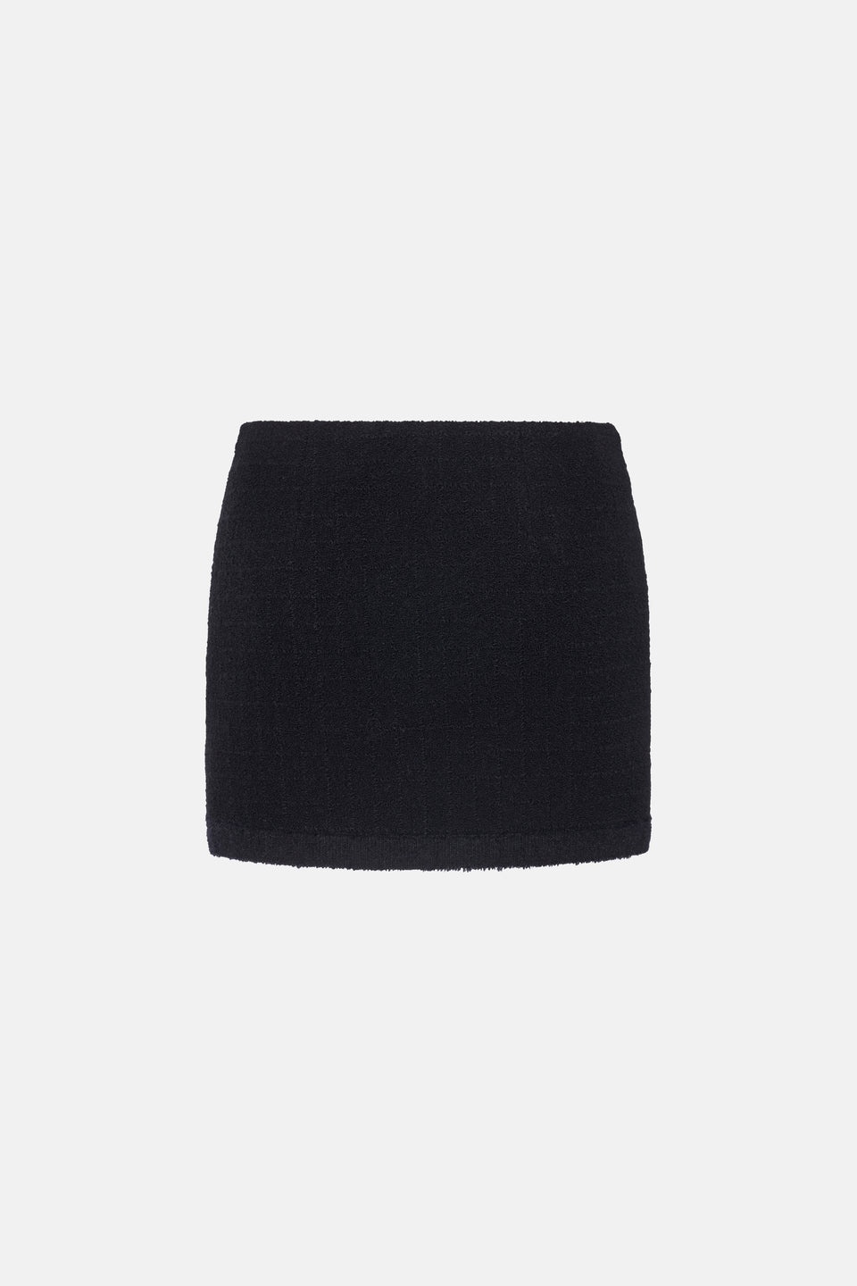 CHECKED TWEED BOUCLE LOW WAIST MINI SKIRT - 2