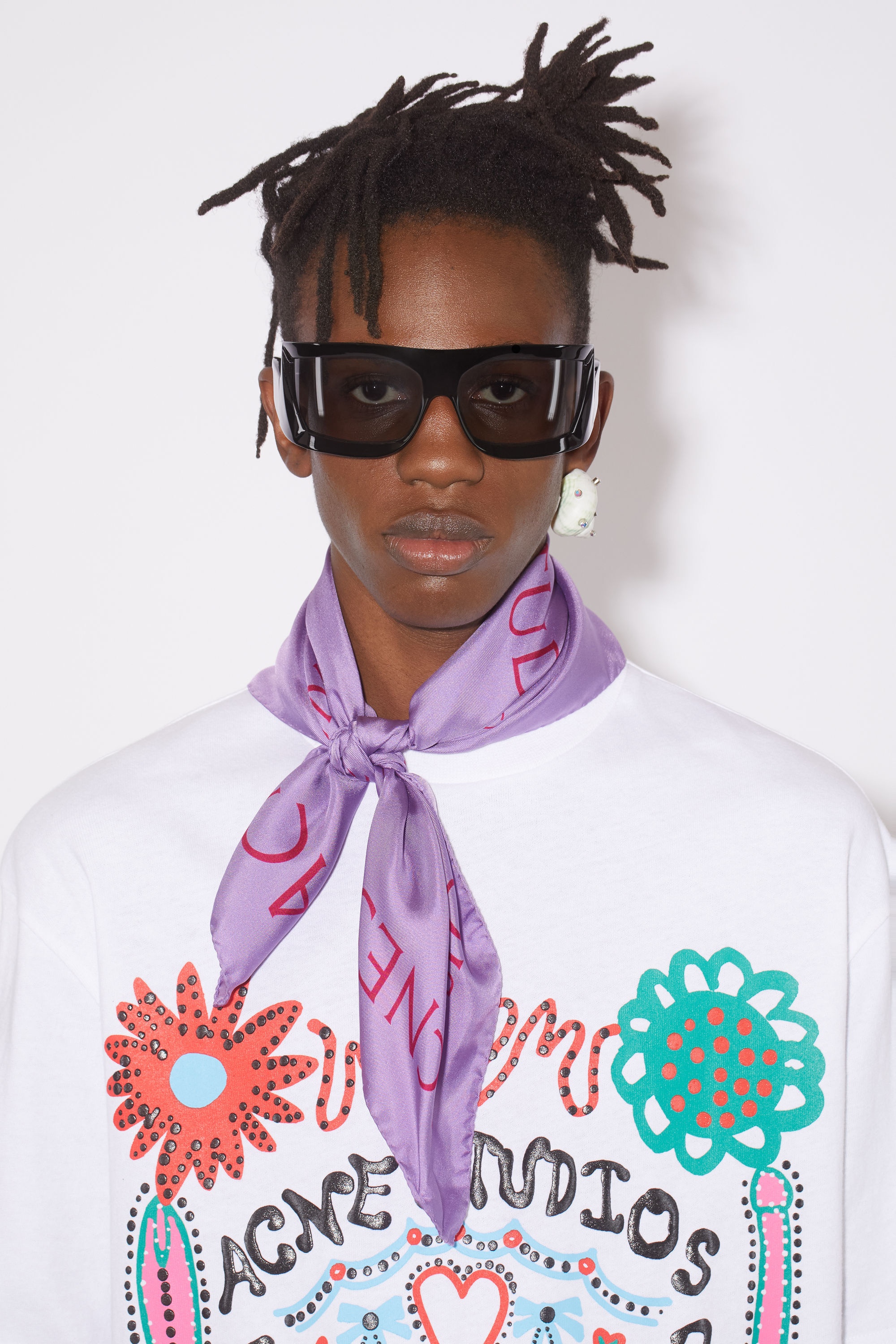 Logo silk scarf - Orchid purple - 3