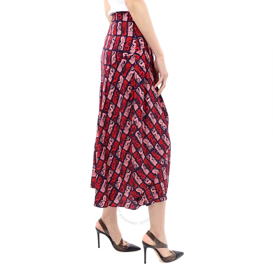 Kenzo Midnight Blue Mermaid Print Wrap Skirt - 2