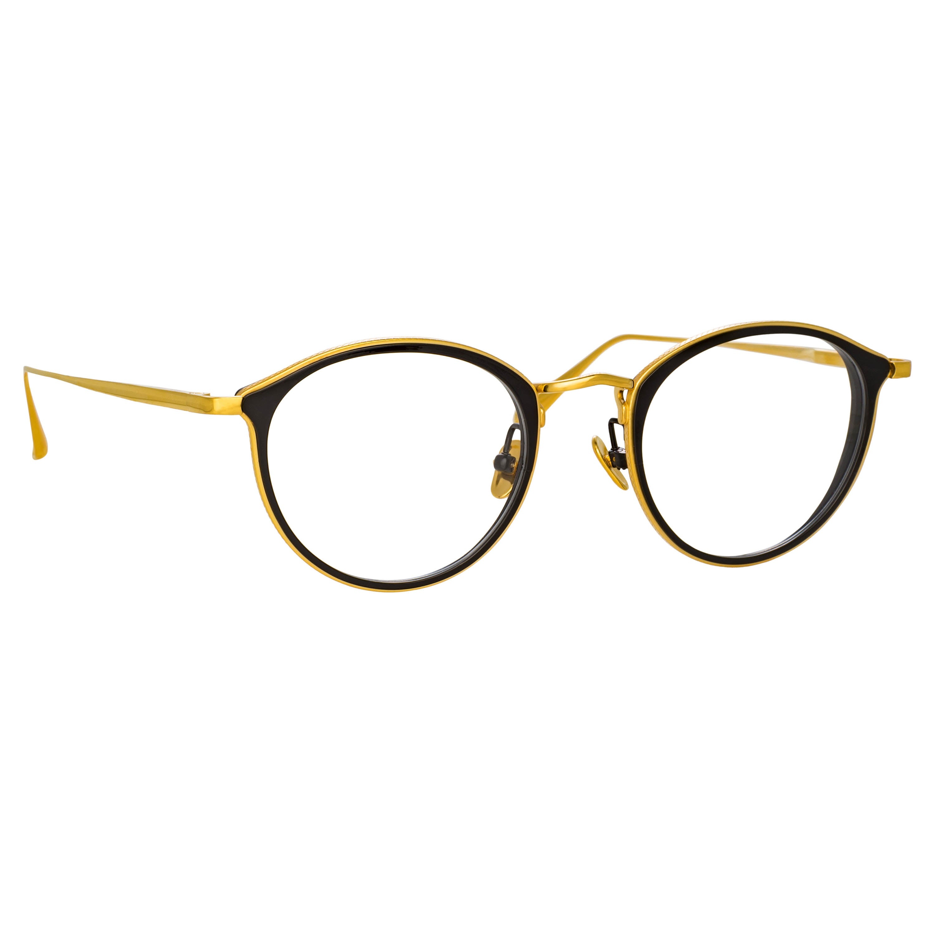 LUIS OVAL OPTICAL FRAME IN YELLOW GOLD AND BLACK - 4