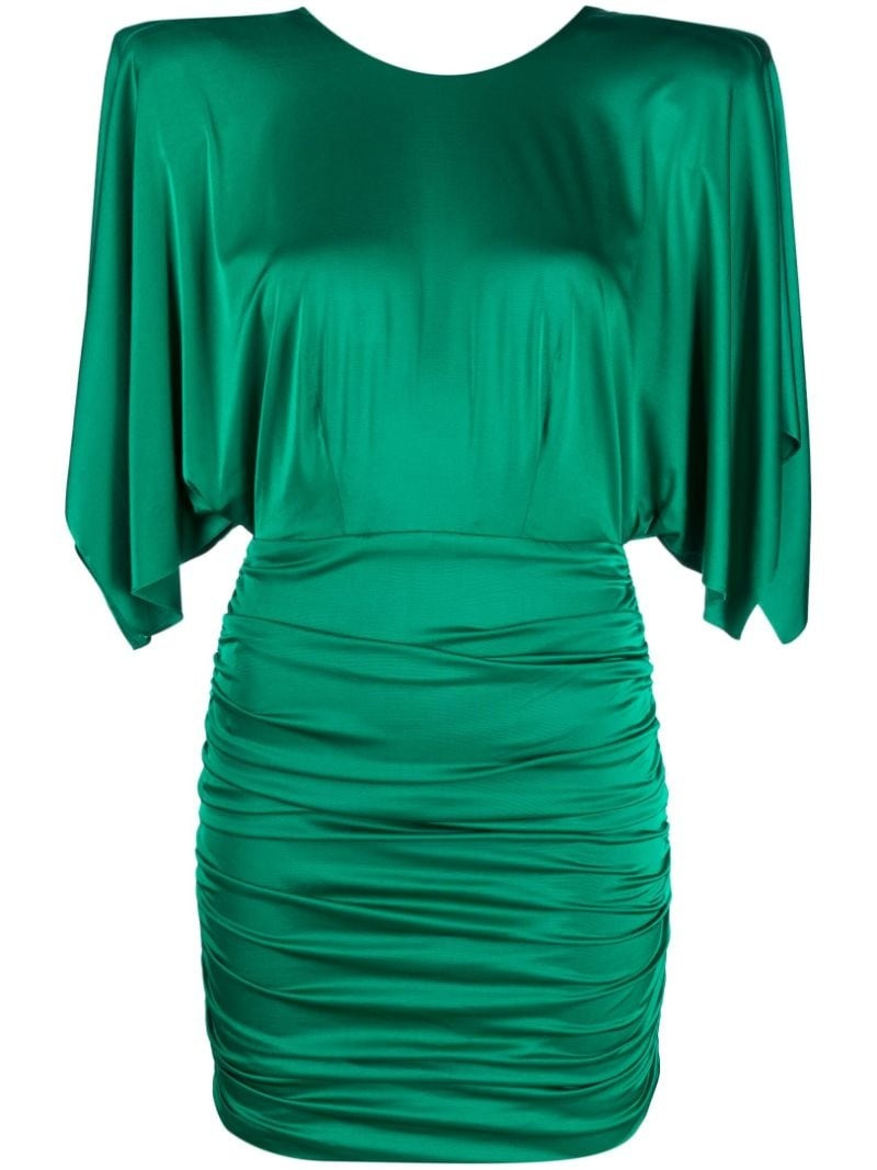 open-back draped sleeve minidress 1