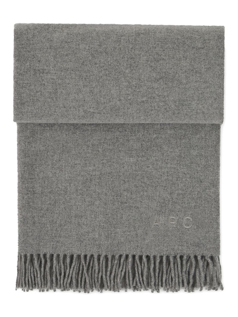 embroidered-logo fringed scarf 1