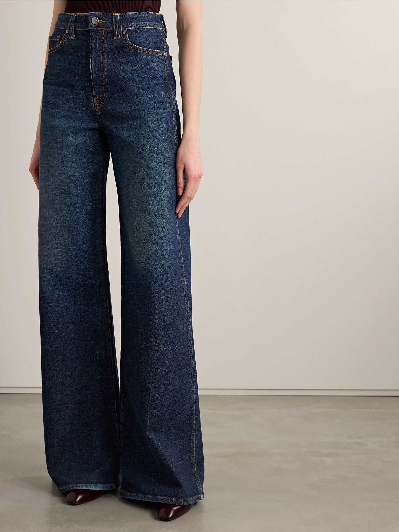 Dane high-rise wide-leg jeans Dark denim - 3