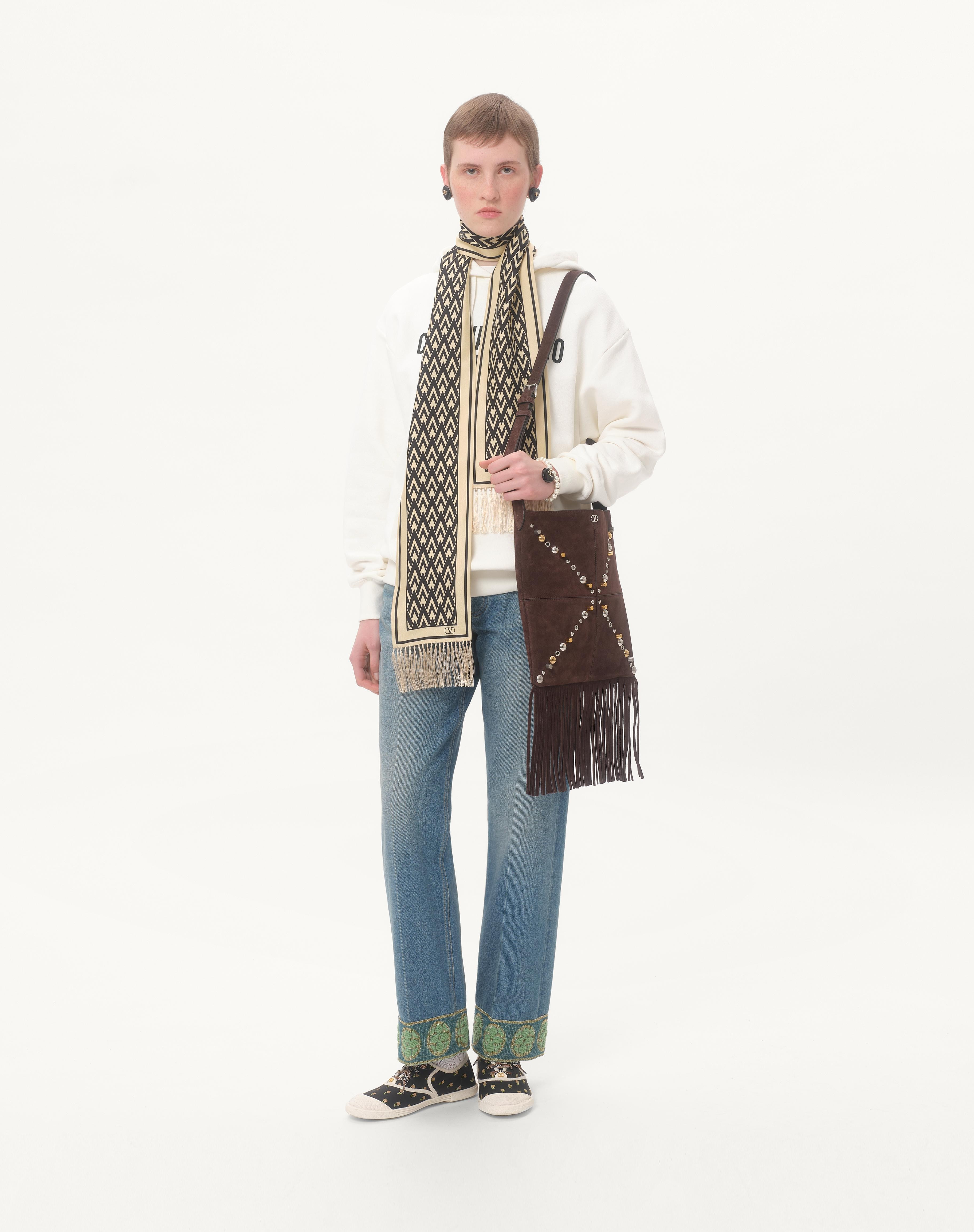VALENTINO GARAVANI NELLCÔTE SUEDE SHOULDER BAG WITH FRINGES - 2