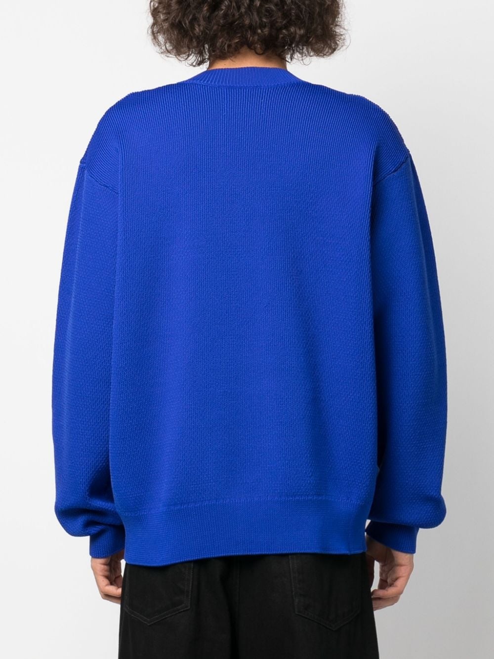 logo-jacquard fine-knit sweatshirt - 4