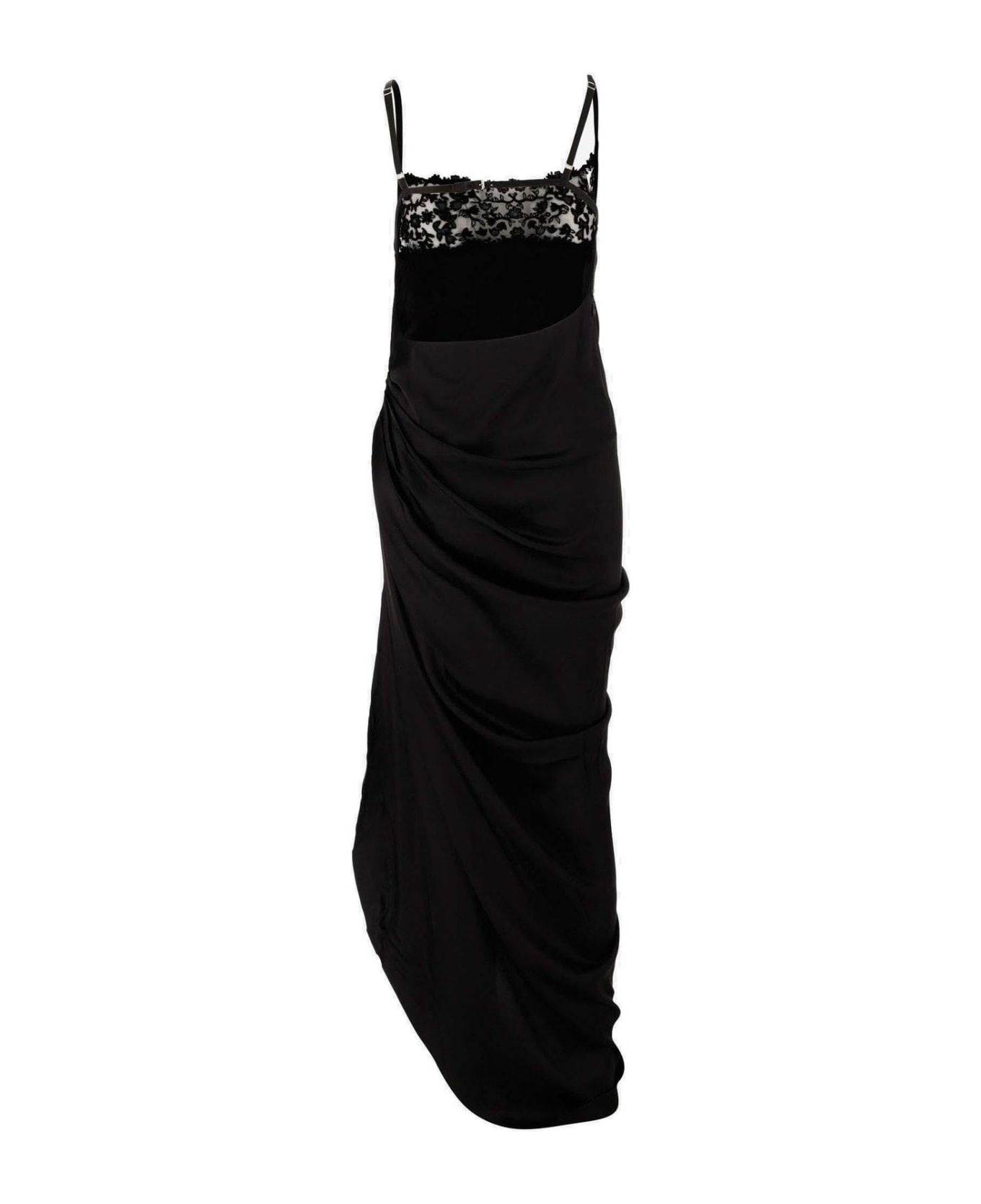 Long Asymmetric Lingerie Dress - 2