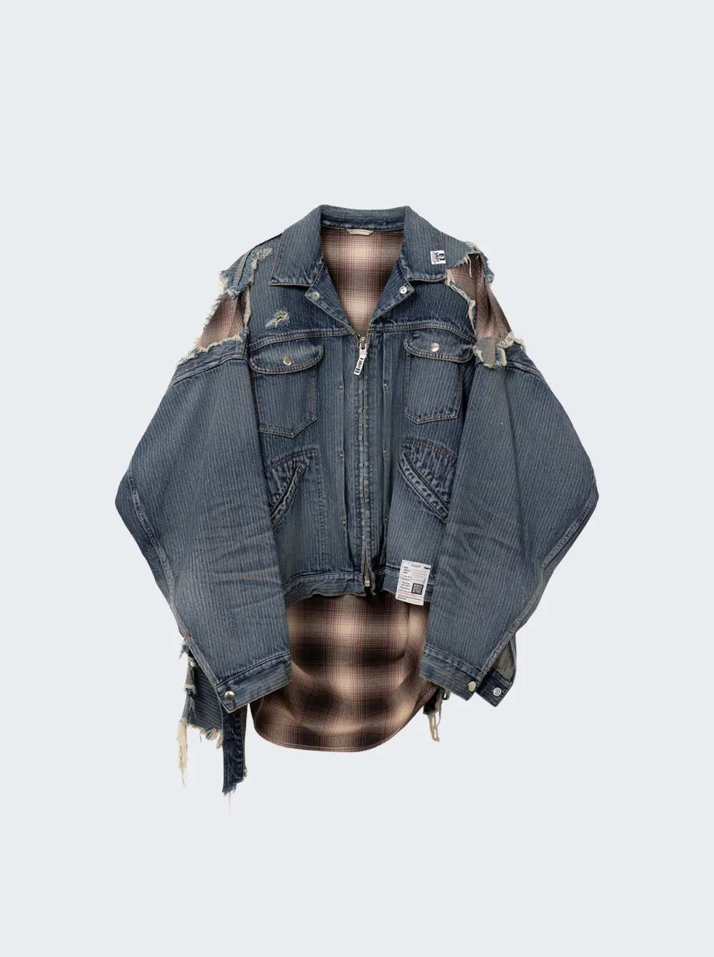 Double Layered Denim Blouson Indigo - 1