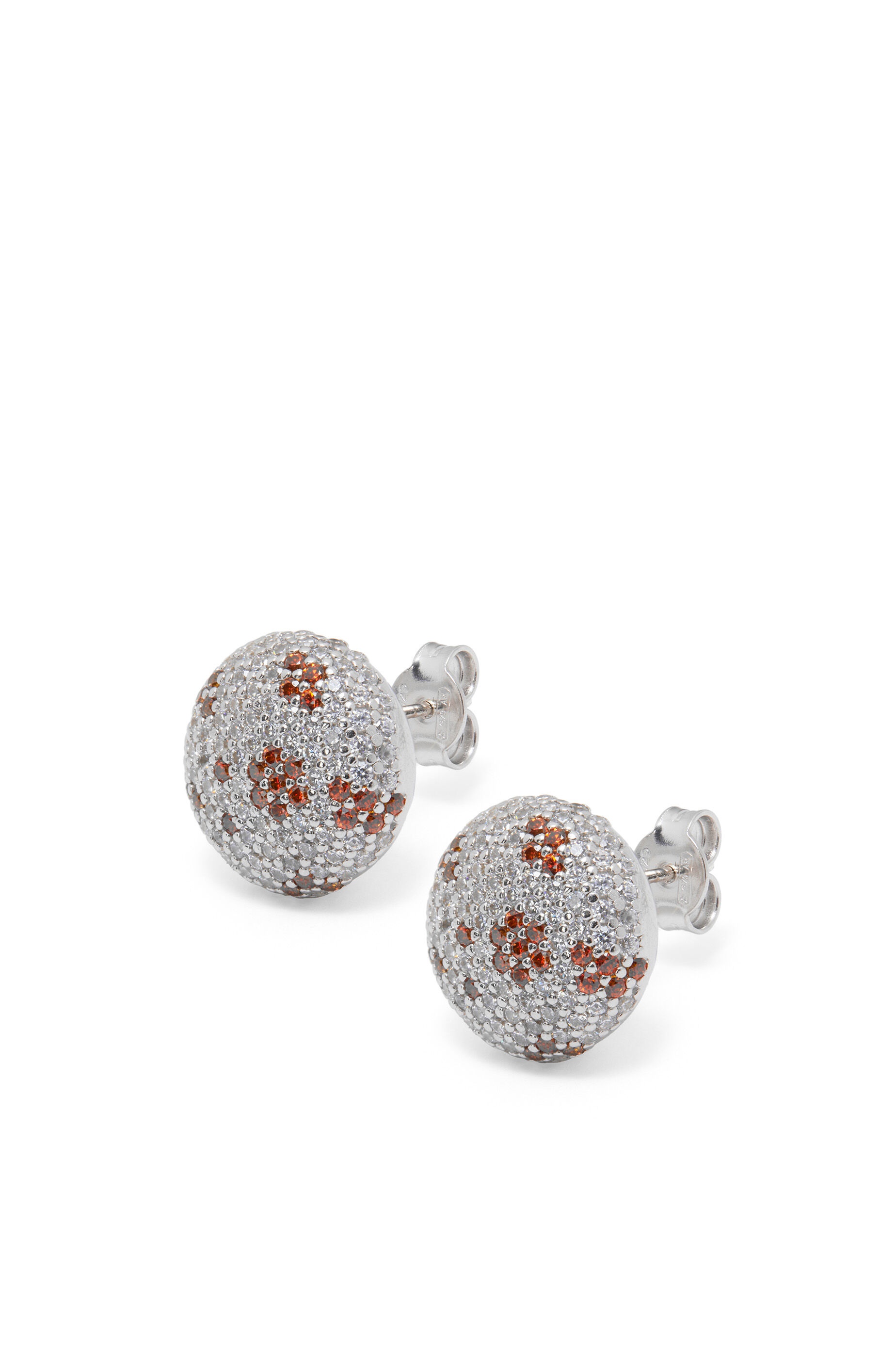 Anagram Pebble earrings in sterling silver and crystals - 1