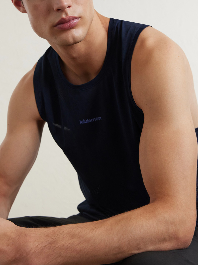 Logo-Print Mesh Running Top 5