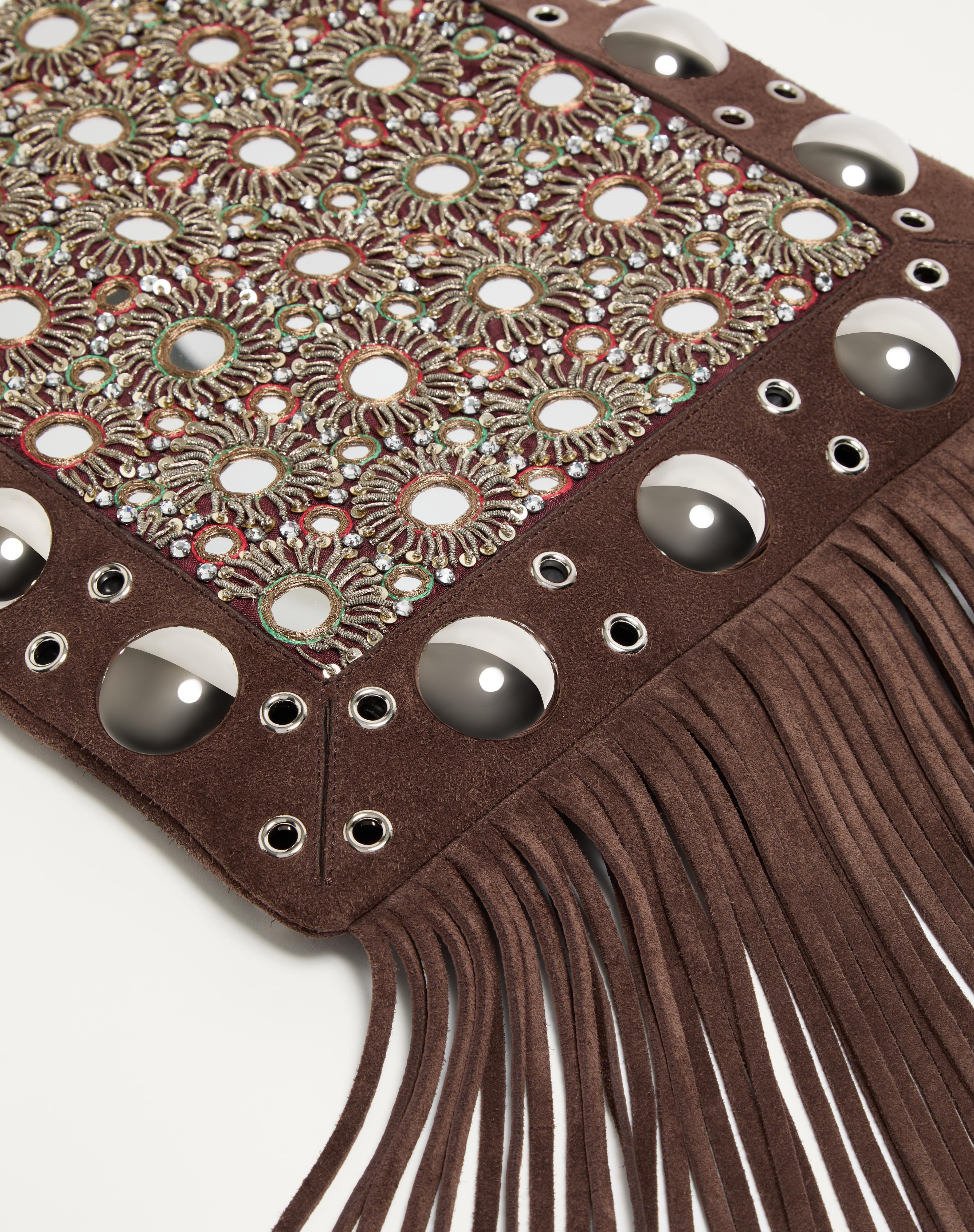 VALENTINO GARAVANI NELLCÔTE EMBROIDERED SHOULDER BAG WITH FRINGES - 8