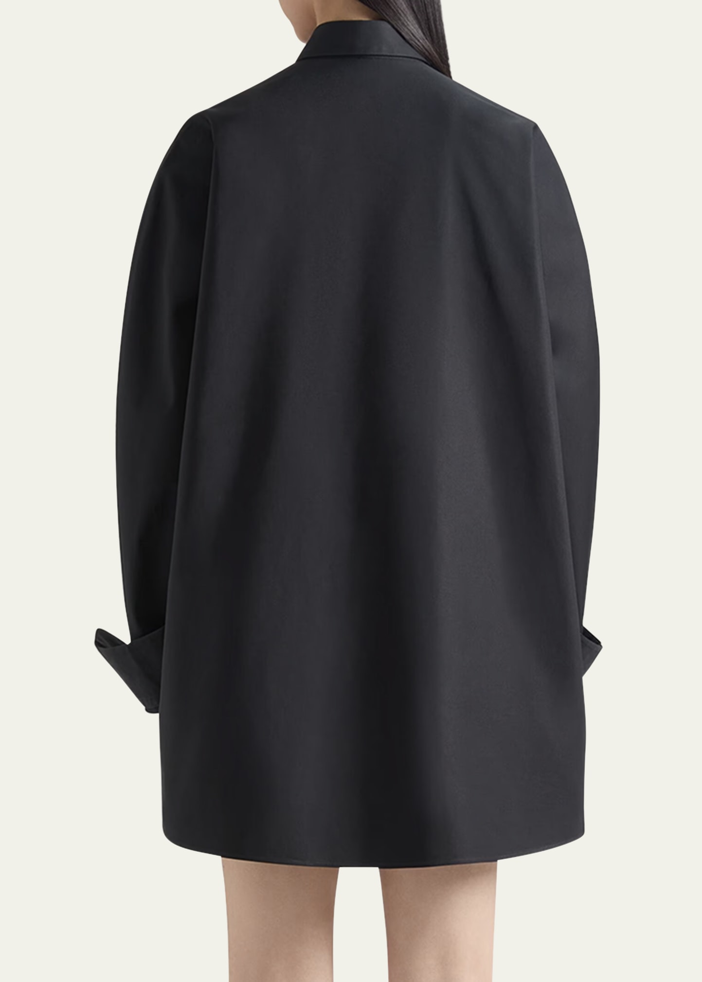 Oversized Button-Down Cocoon Shirt - 3