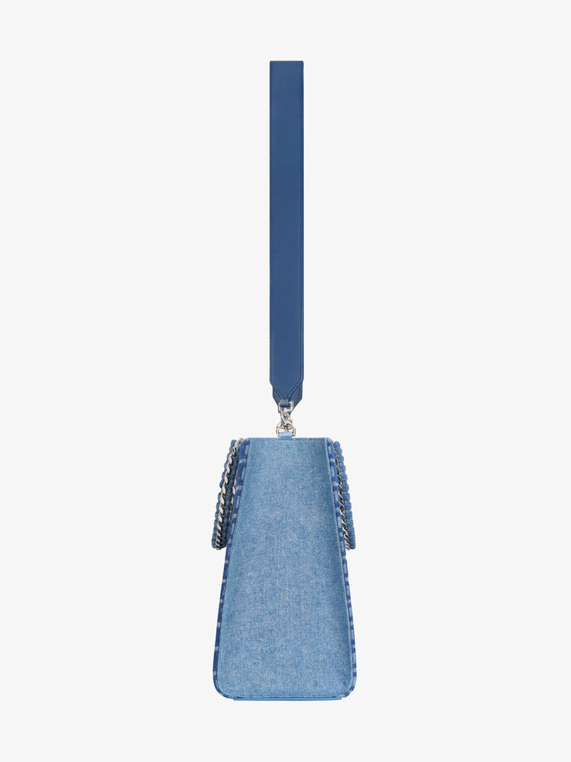 MEDIUM G-TOTE SHOPPING BAG IN 4G DENIM WITH CHAIN 3