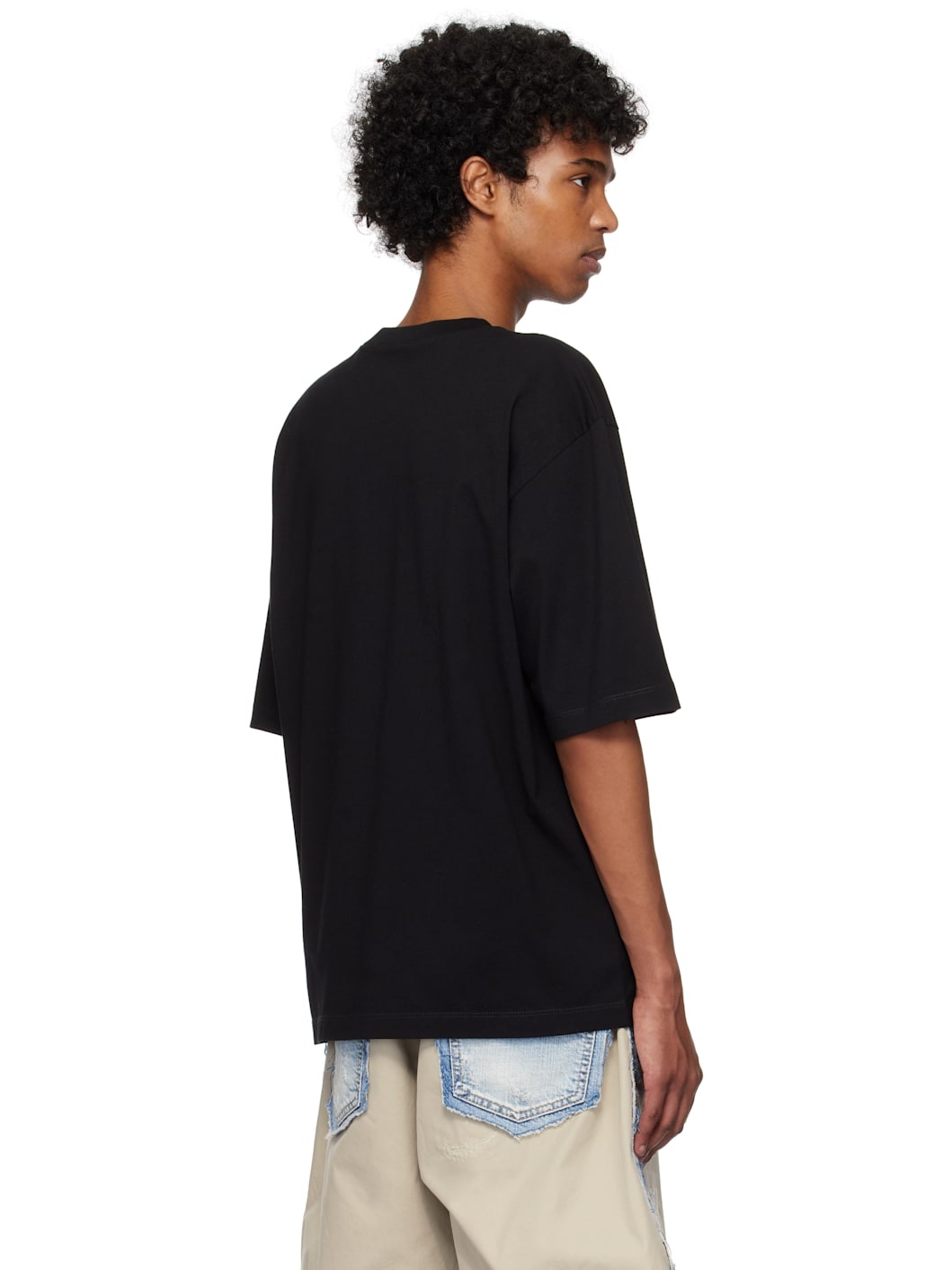 Black Loose Fit Faded Logo T-shirt - 3