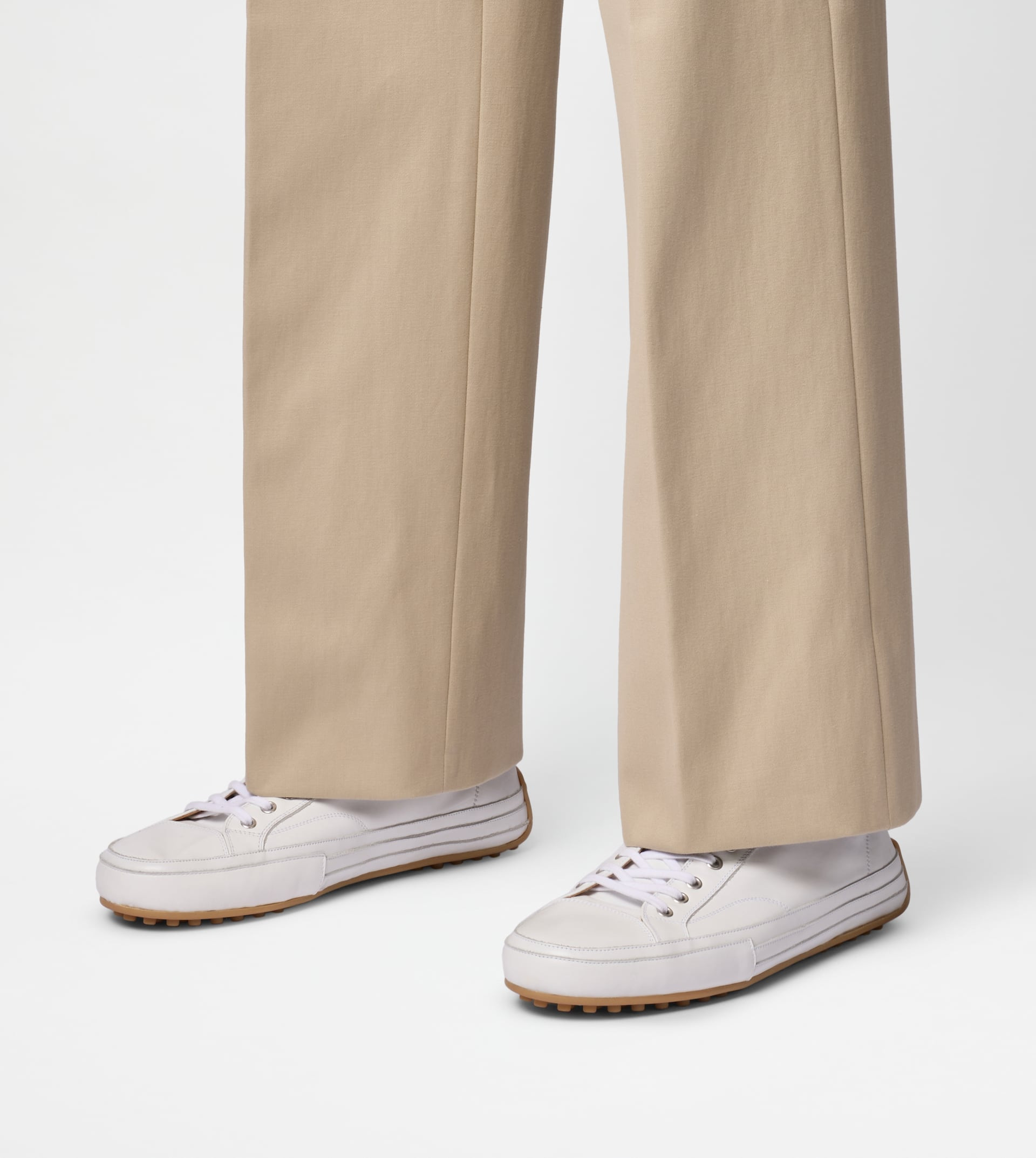 SNEAKERS IN LEATHER - WHITE - 7