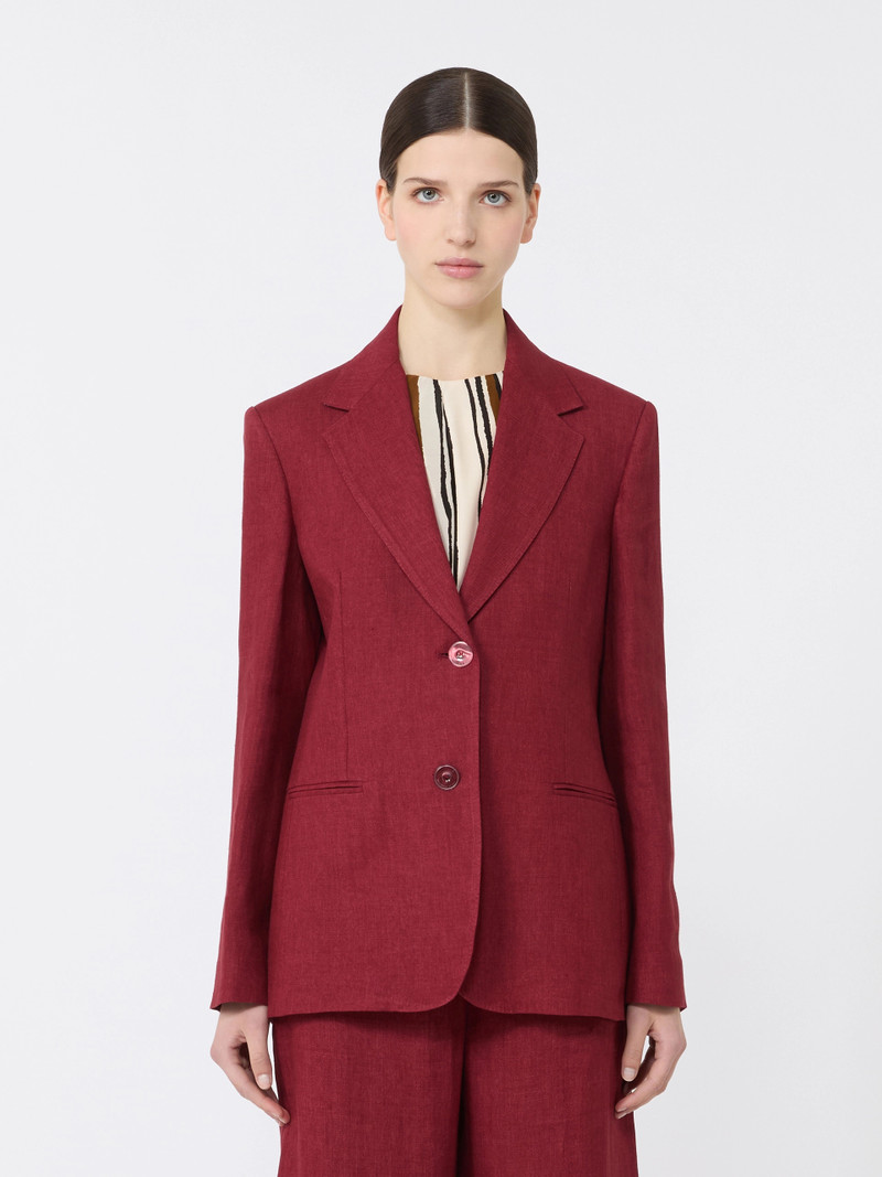 BELLO Linen twill blazer - BRICK RED 3