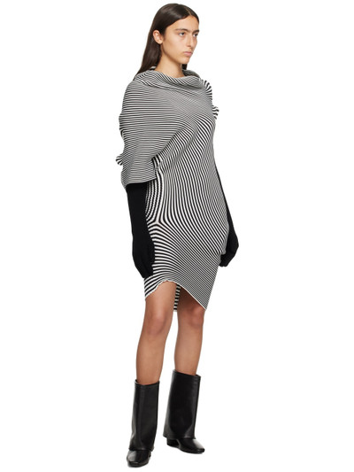 ISSEY MIYAKE Black & White Counterpoint Minidress outlook