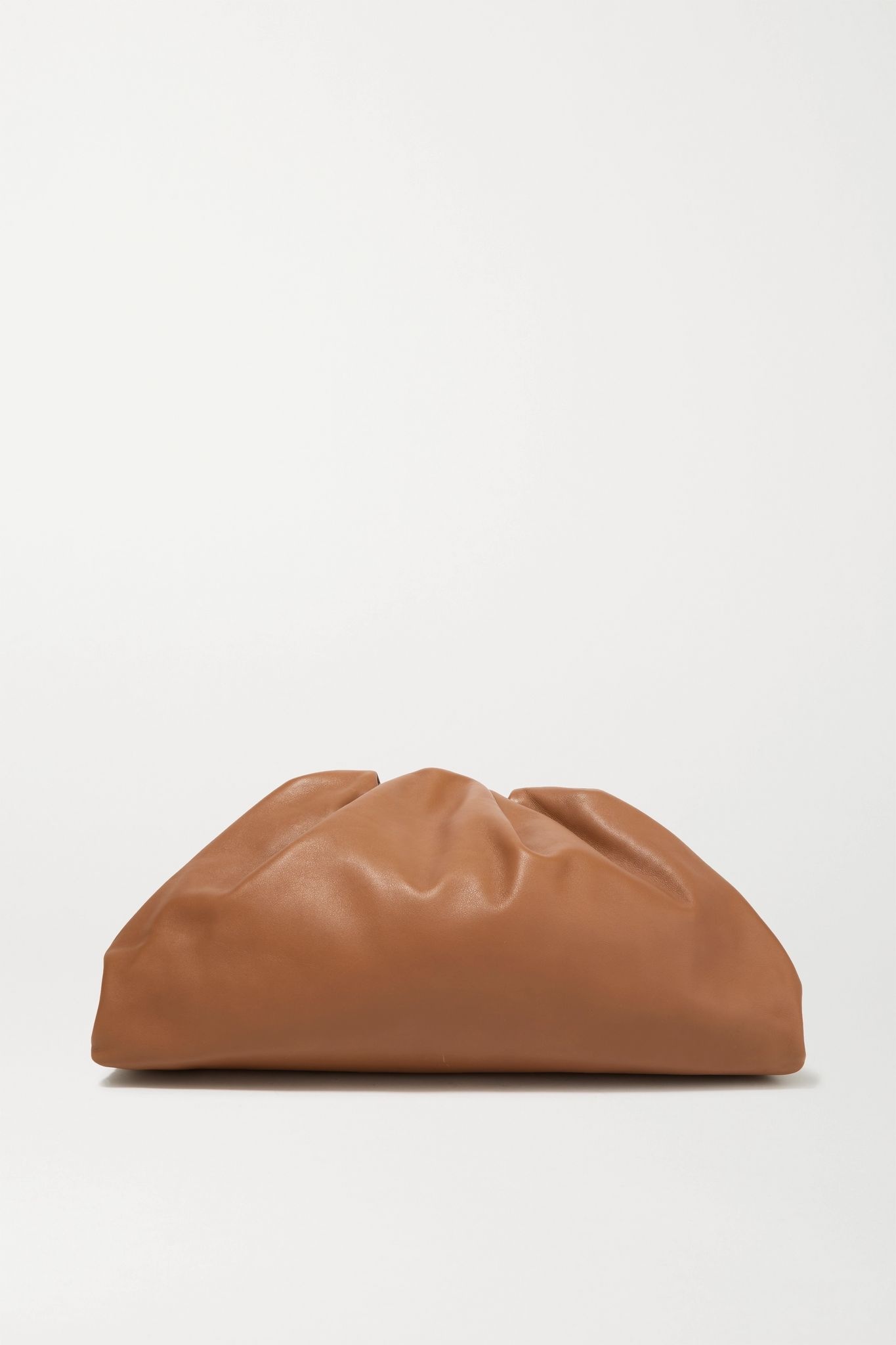 The Pouch large gathered leather clutch - 1