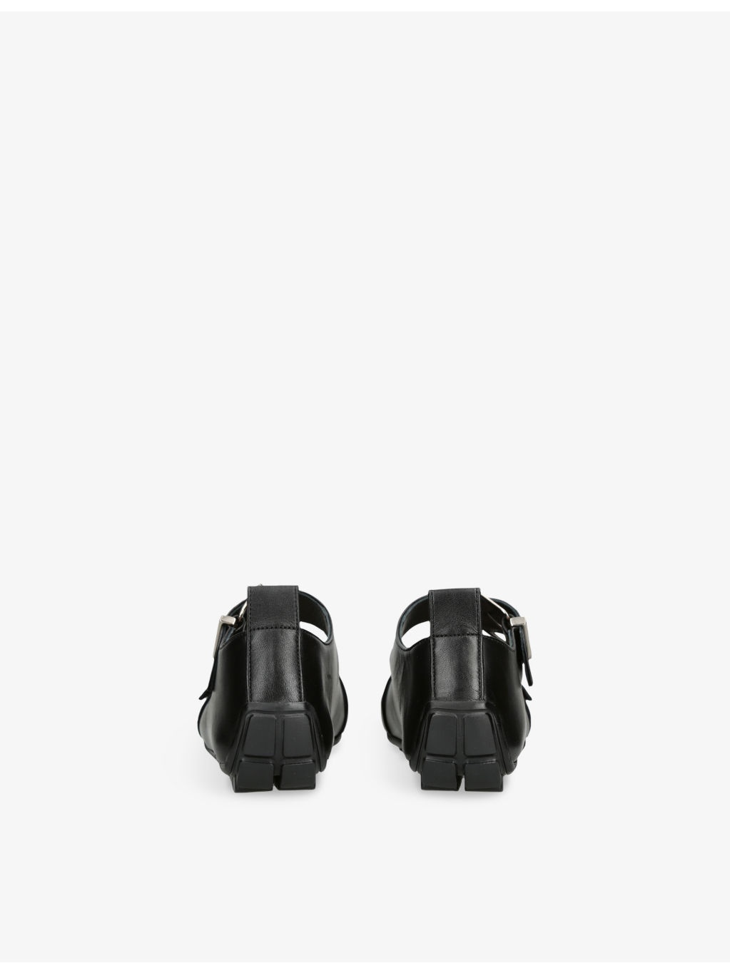 Buckle-Embellished Leather Mary Jane Flats - 4