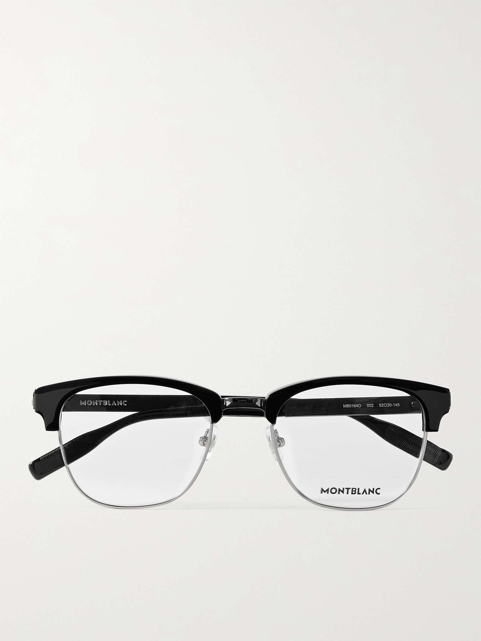 D-Frame Acetate and Silver-Tone Optical Glasses - 1