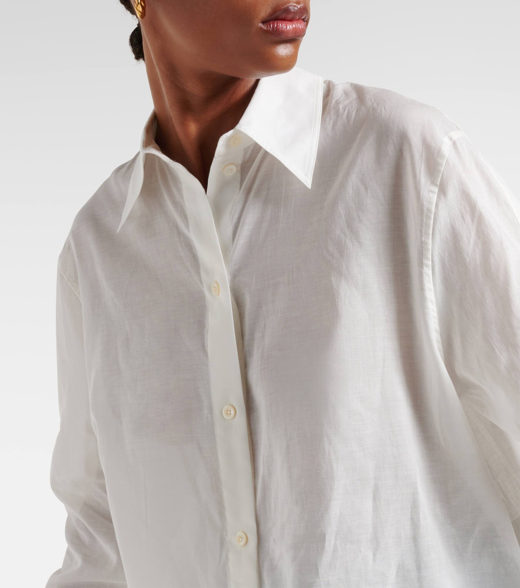 Oversized cotton-blend shirt - 4