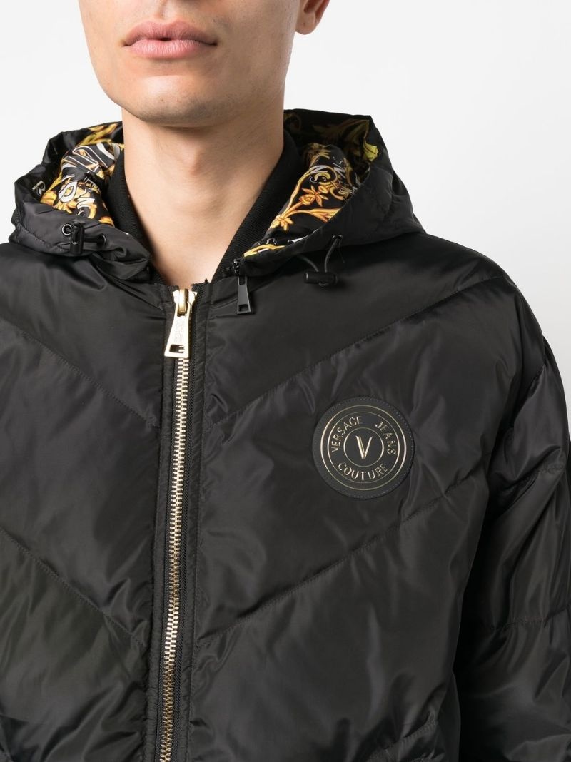 quilted hooded down jacket - 7