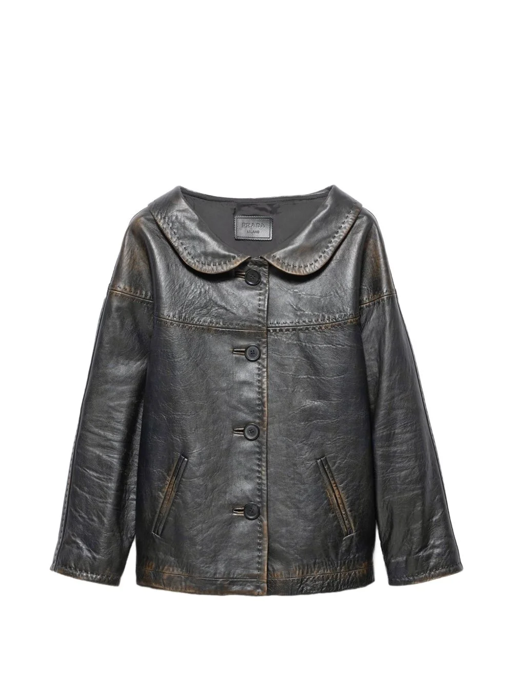 antiqued nappa leather jacket - 1