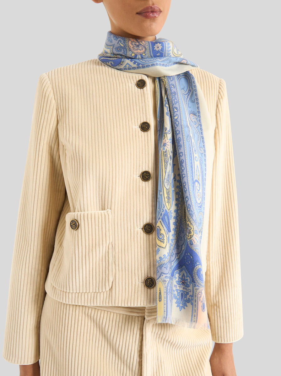 PAISLEY SILK AND CASHMERE SCARF - 4