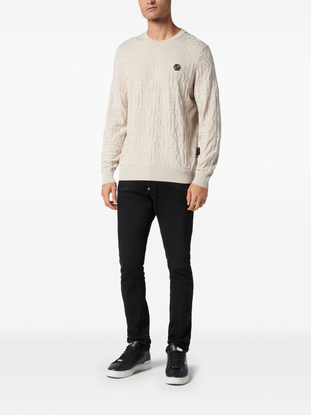 jacquard-logo sweater - 2