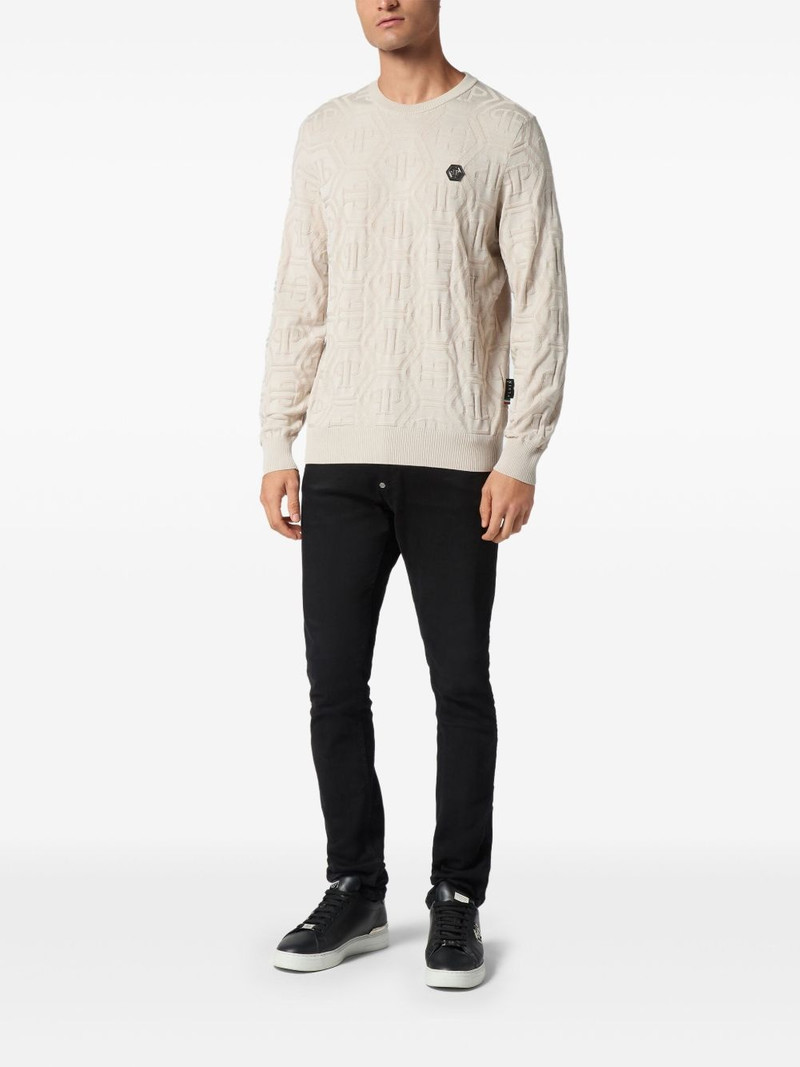 PHILIPP PLEIN jacquard-logo sweater outlook