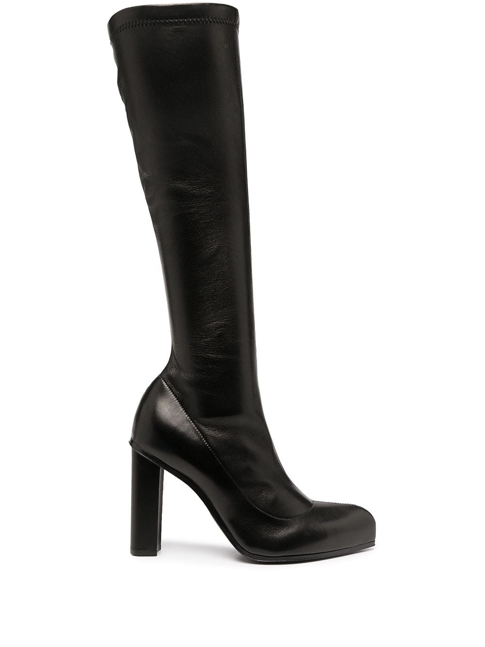 knee-length calf leather boots - 1