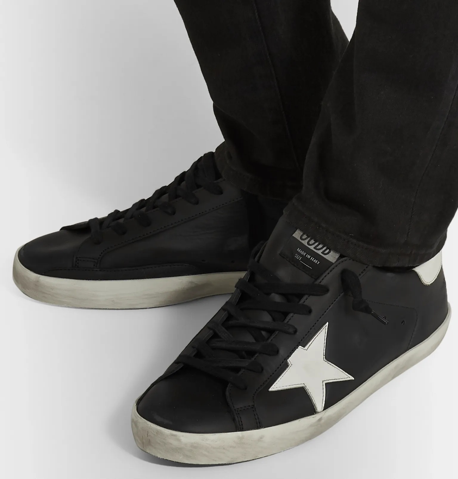 Superstar Distressed Leather and Suede Sneakers - 13