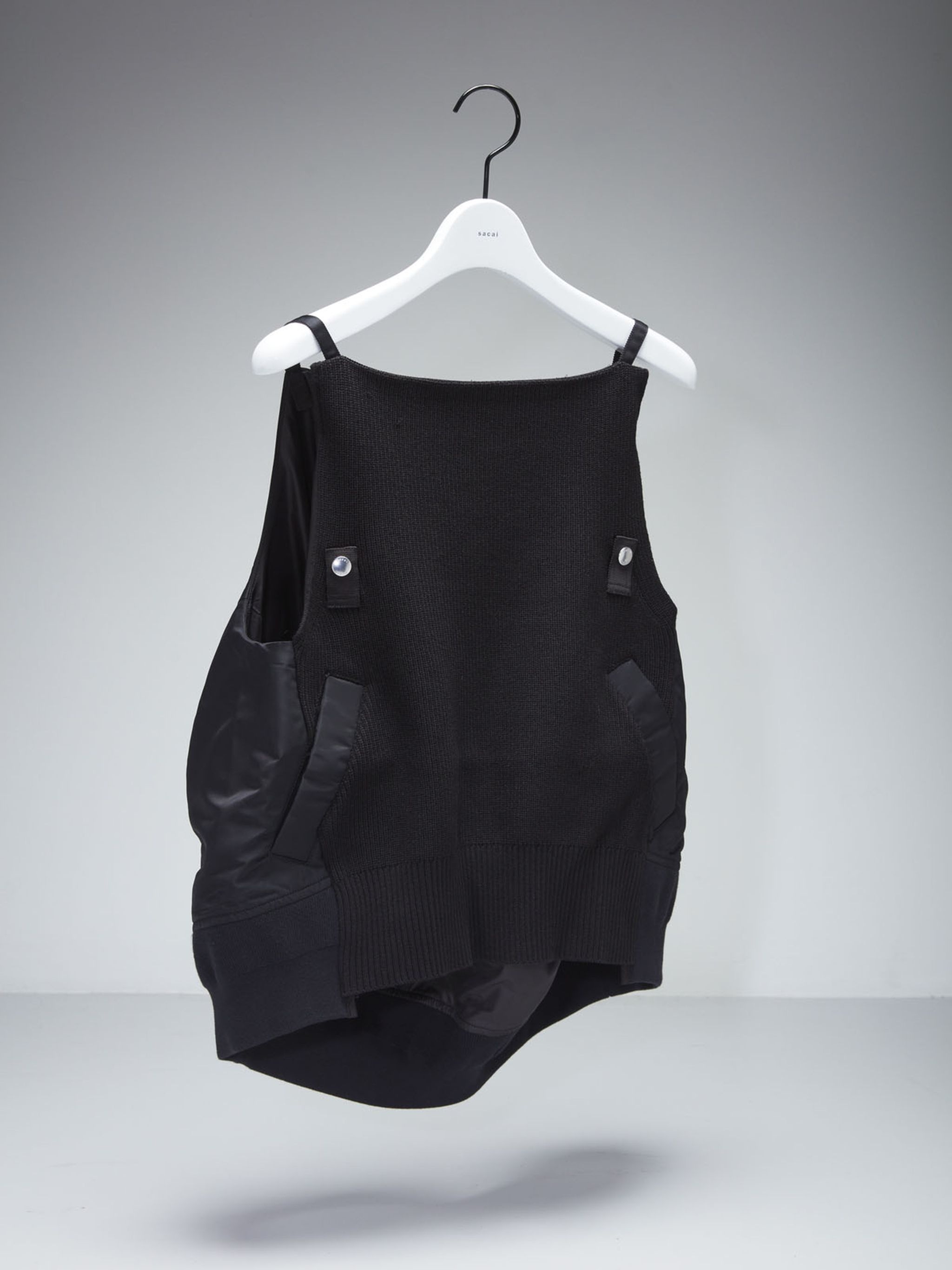 Nylon Twill Mix Knit Camisole Pullover - 2