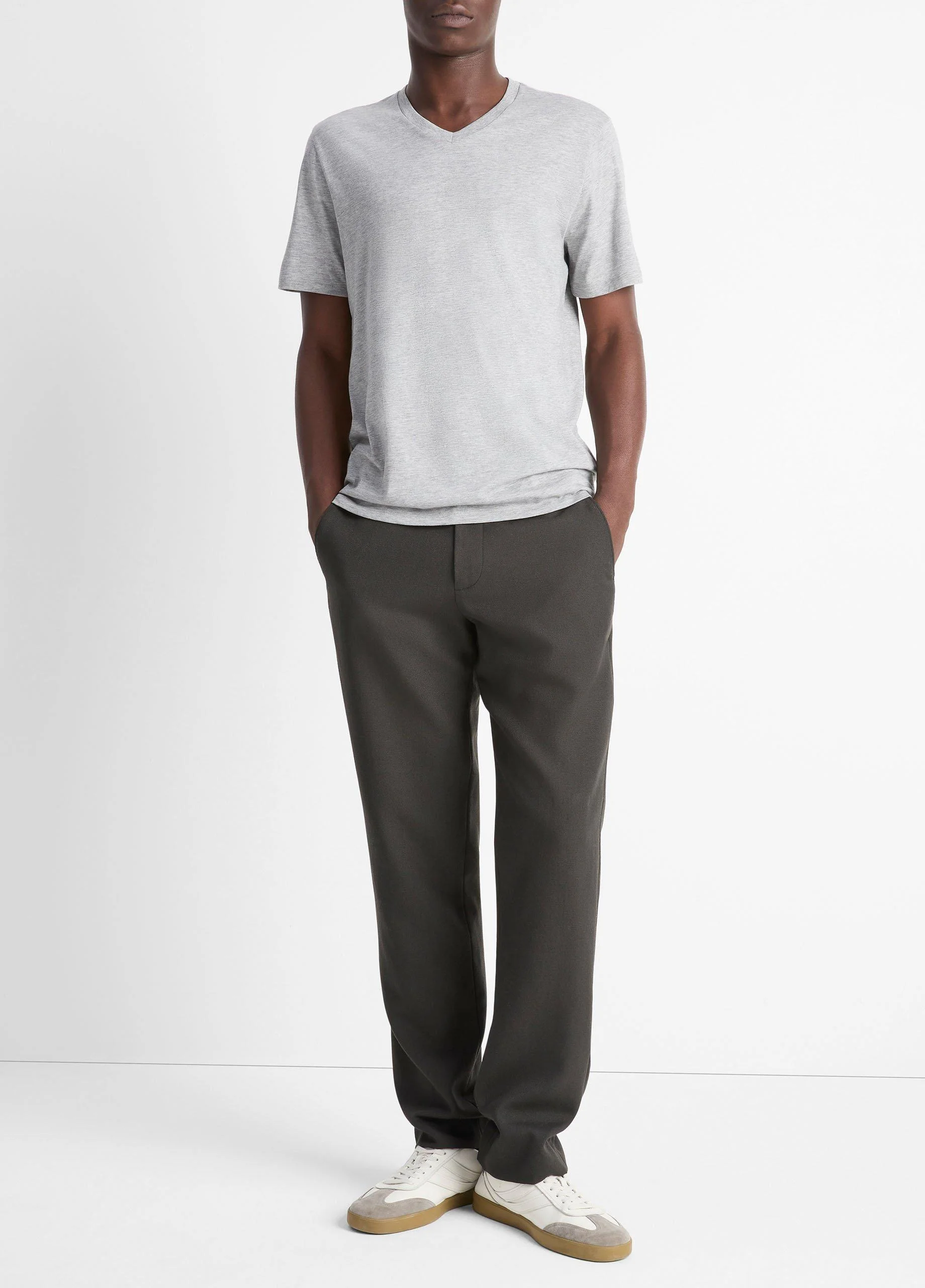 Pima Cotton V-Neck T-Shirt - 1