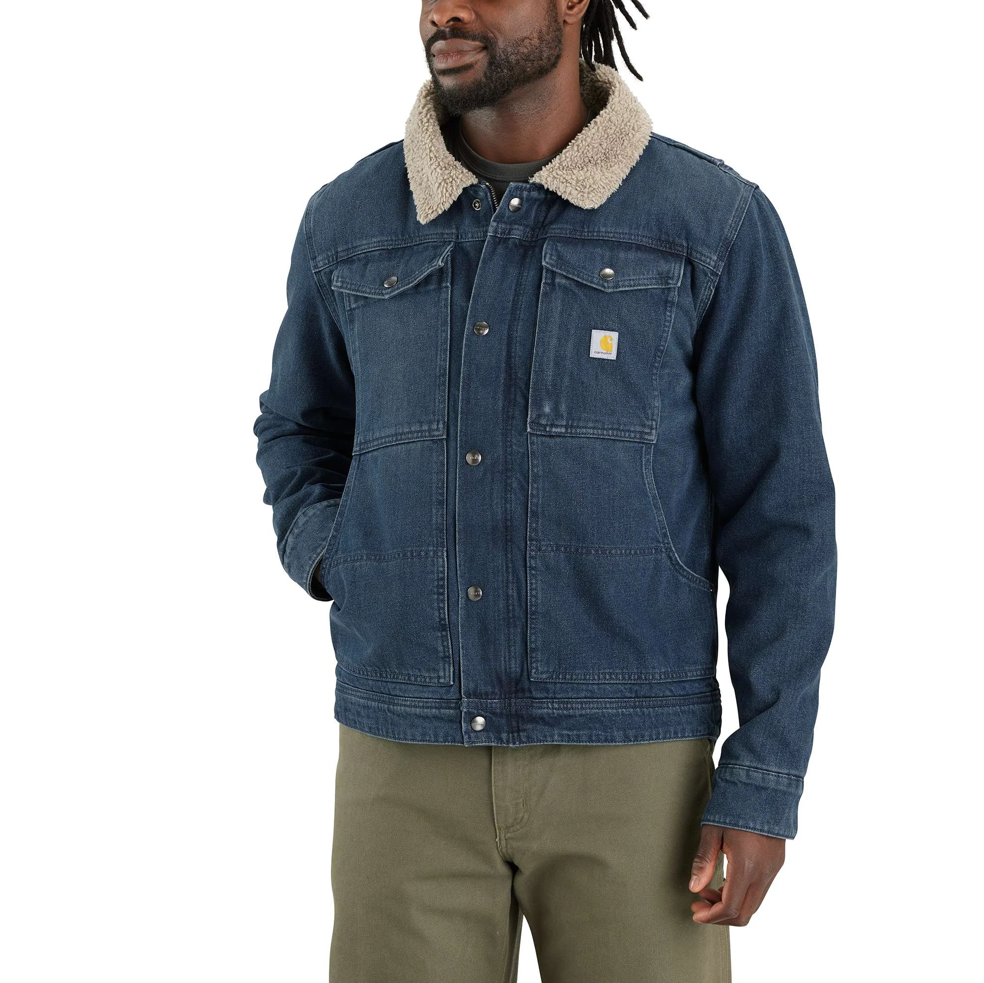 Relaxed Fit Denim Sherpa-Lined Jacket - 2 Warmer Rating - 1