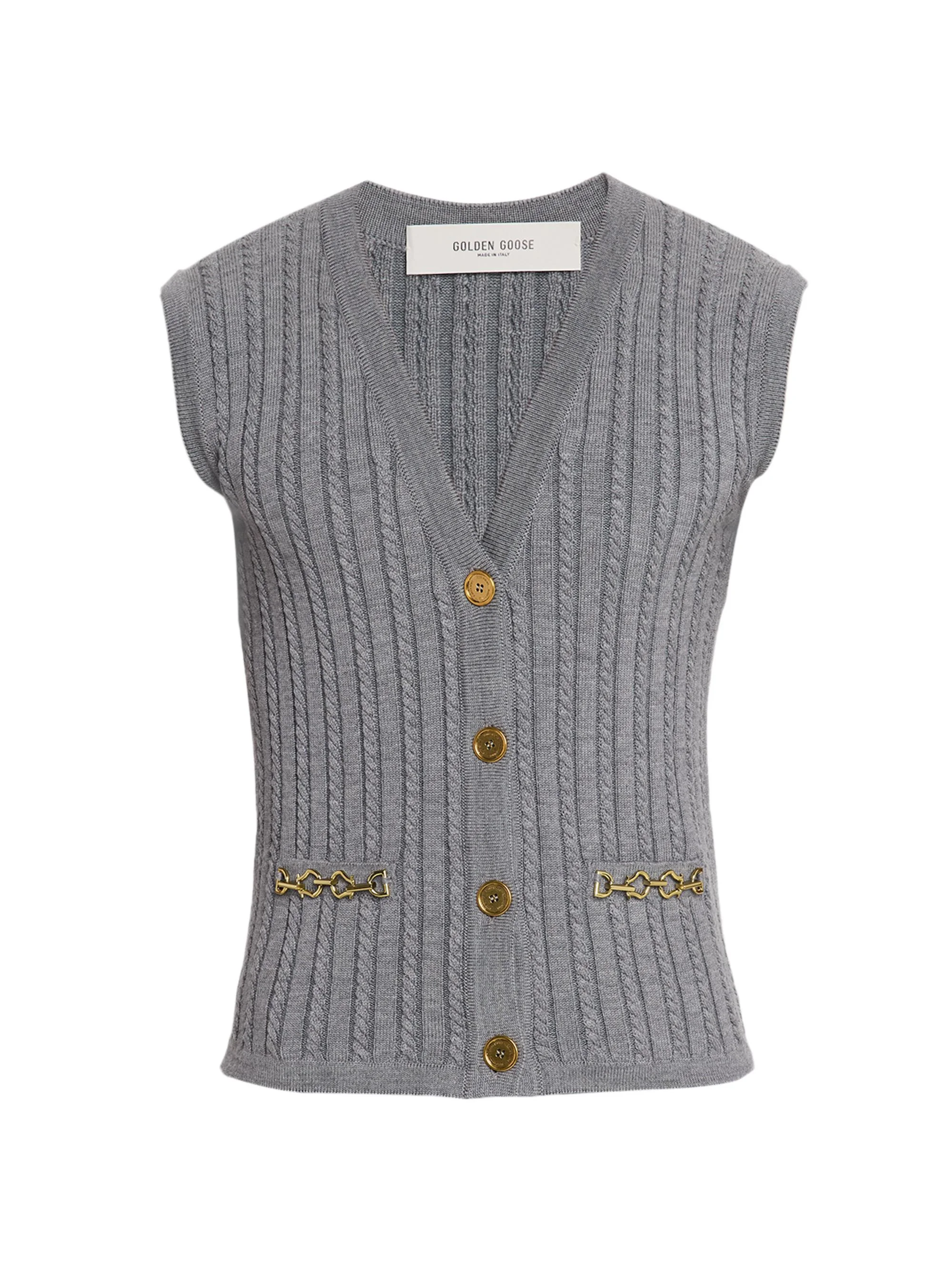 Men's Journey Cable-Knit Sweater Vest - Grey - 1