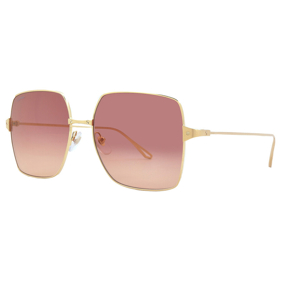 Cartier Red Gradient Flash Square Ladies Sunglasses CT0297S 003 57 - 3