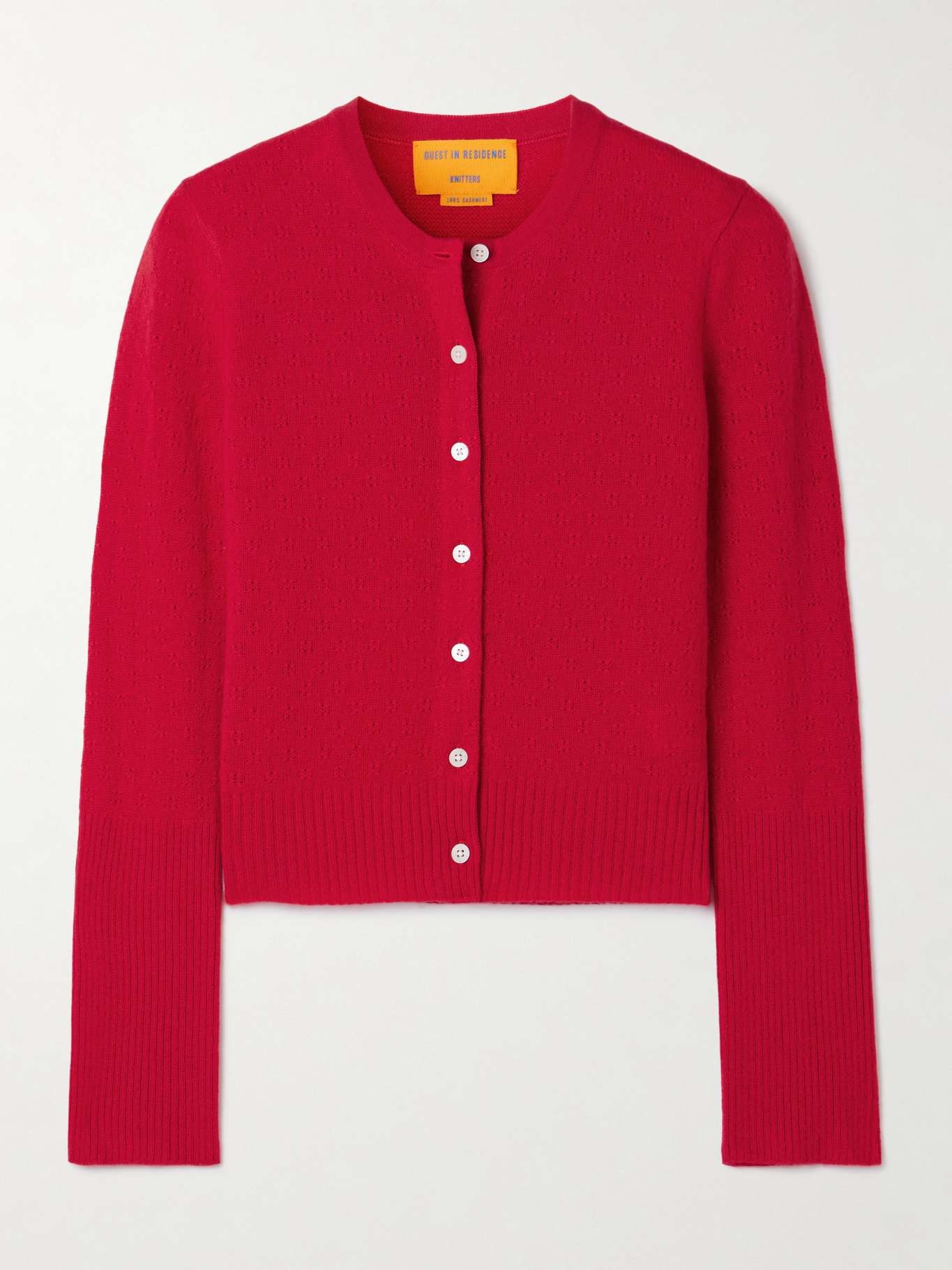 Jane pointelle-knit cashmere cardigan - 1