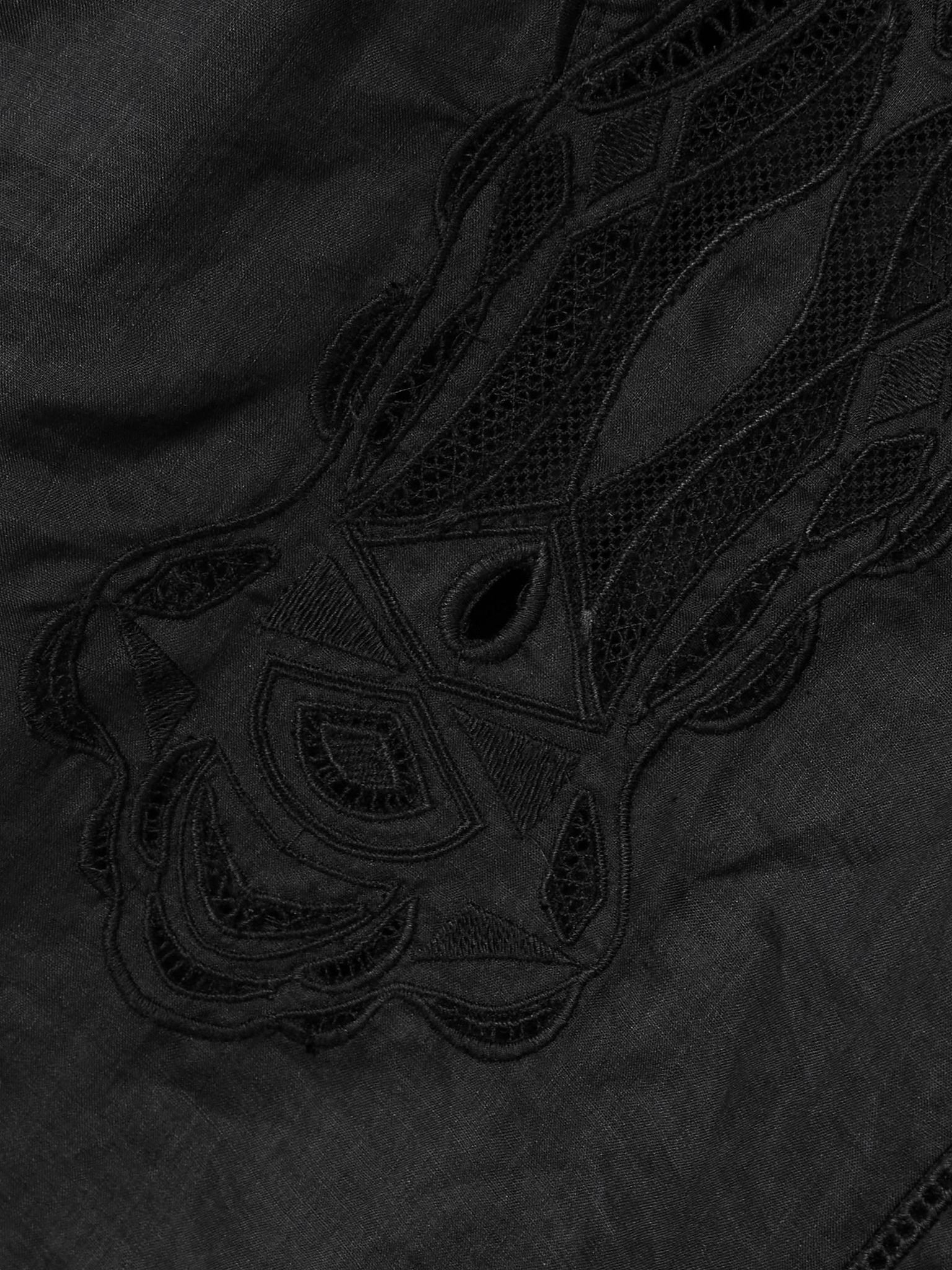 Luna broderie anglaise ramie blouse Black - 5