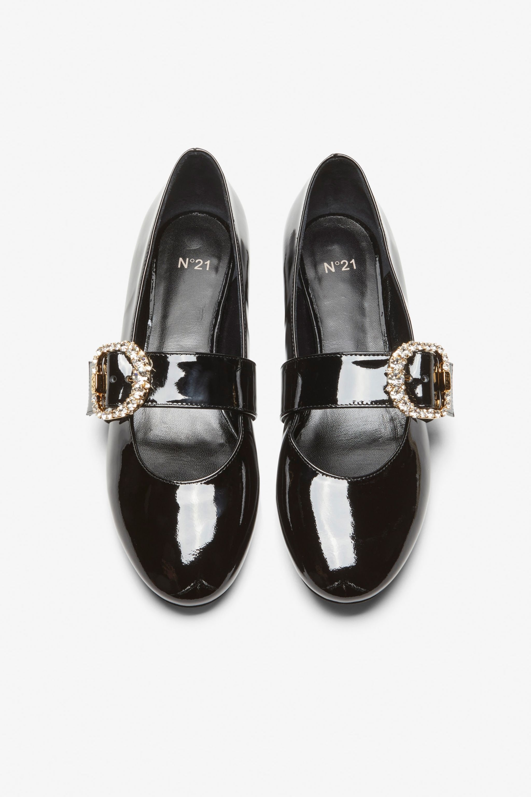 CRYSTAL-BUCKLE BALLERINA PUMPS - 2