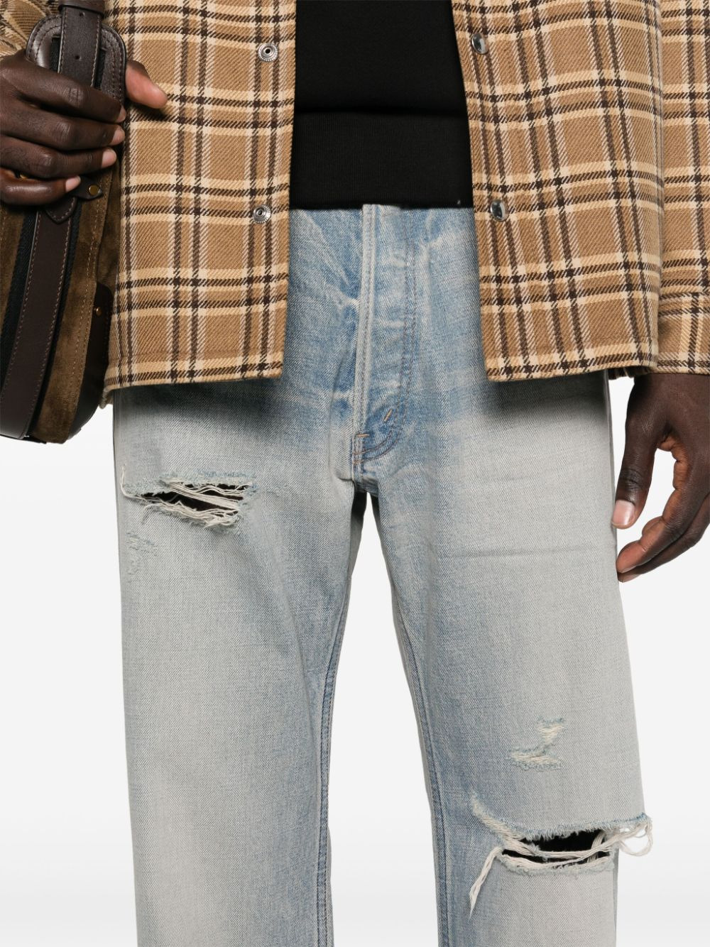 Celine Men Jeans Wesley In Denim Lavaggio Eastside Distressed - 3