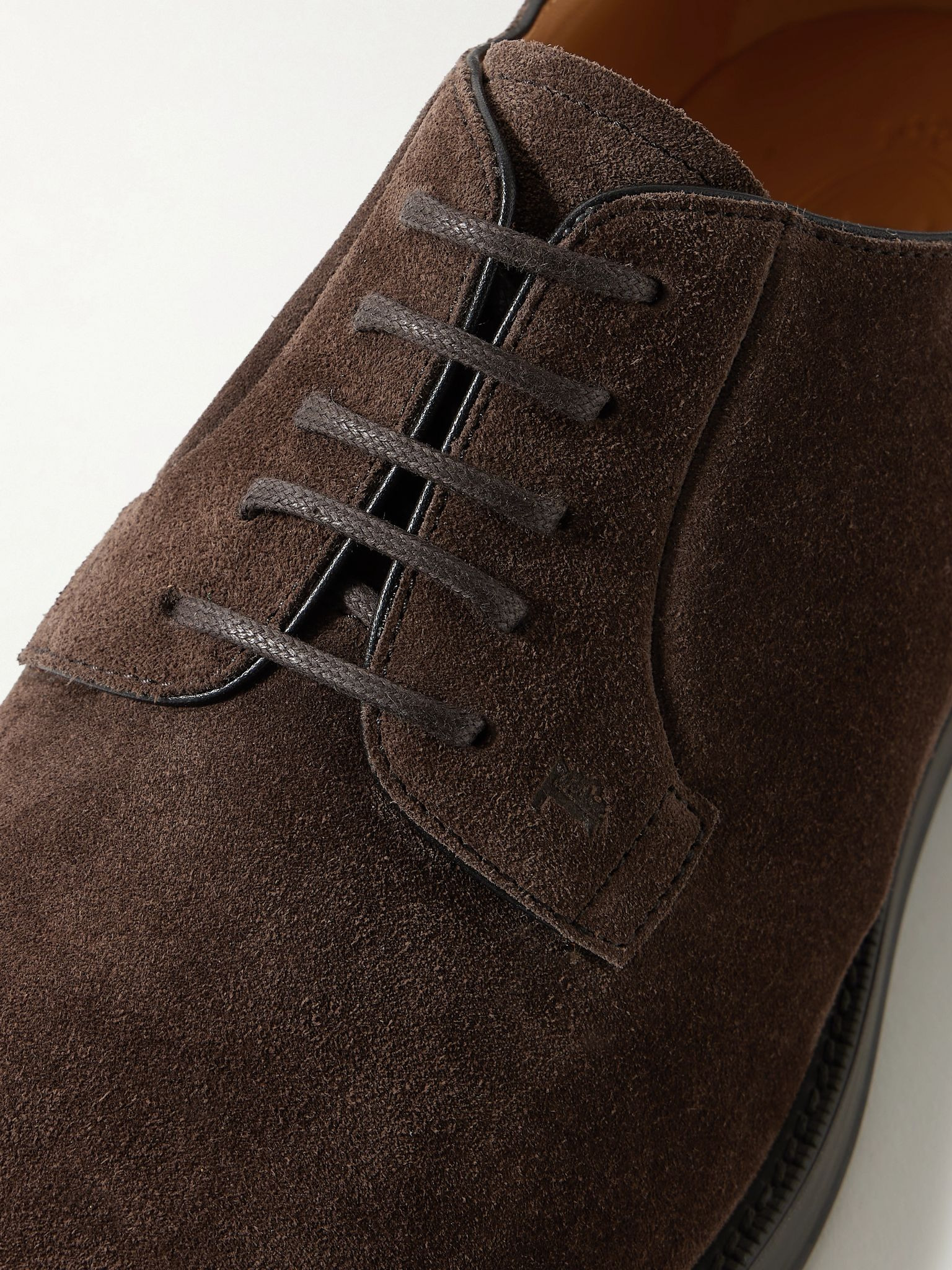 Suede Derby Shoes Dark brown - 5