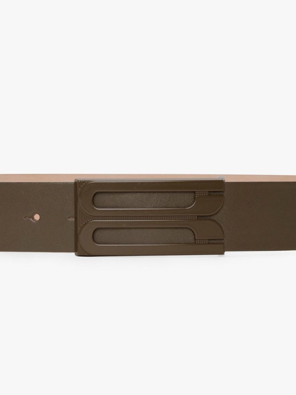 logo-buckle leather belt - 4