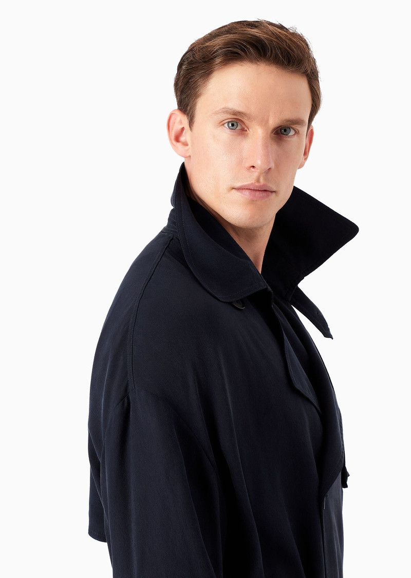 Icon cupro double-breasted trench coat 6