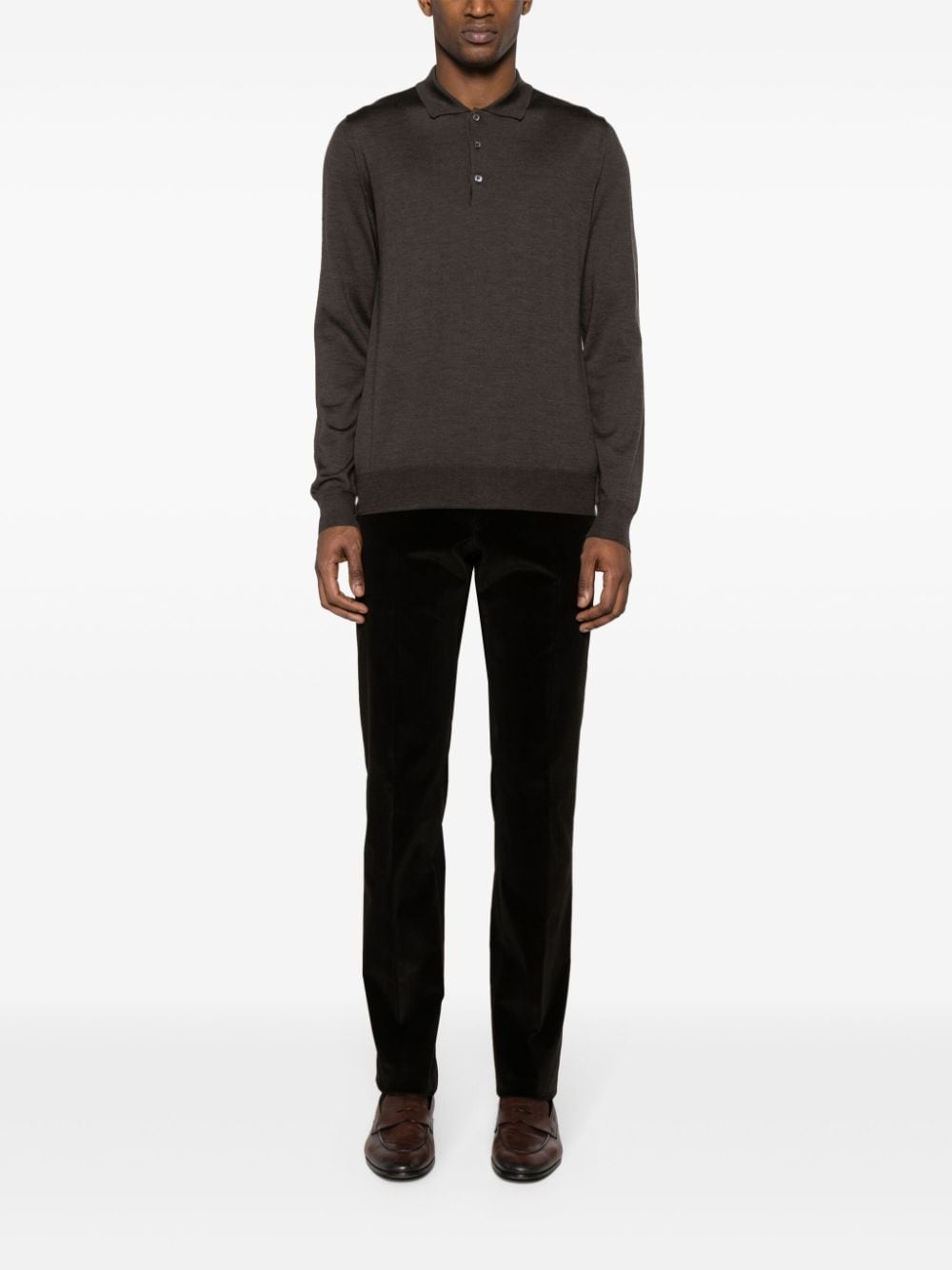 mÃ©lange-effect wool polo shirt - 2