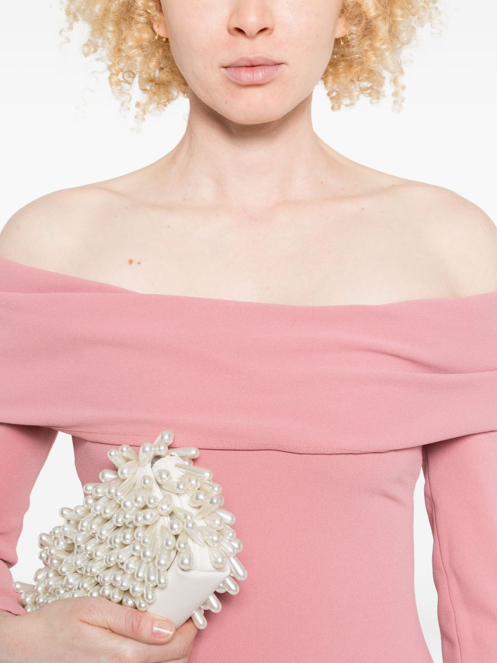 Yuni off-shoulder draped midi dress - 5