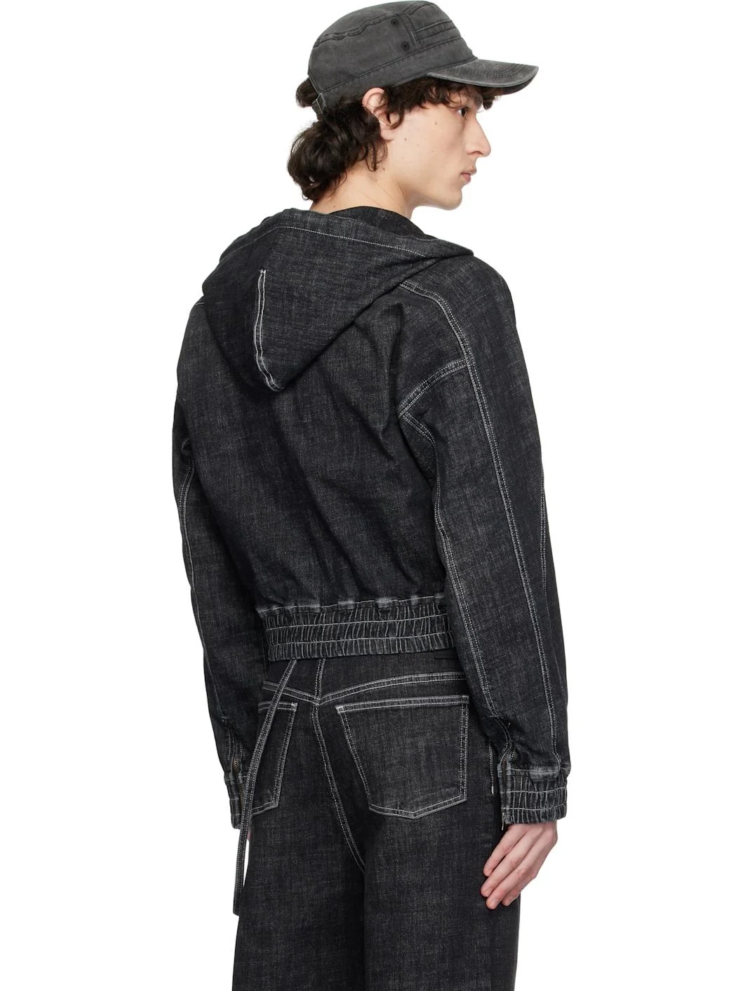 OTTOLINGER Black Multiline Denim Jacket | REVERSIBLE