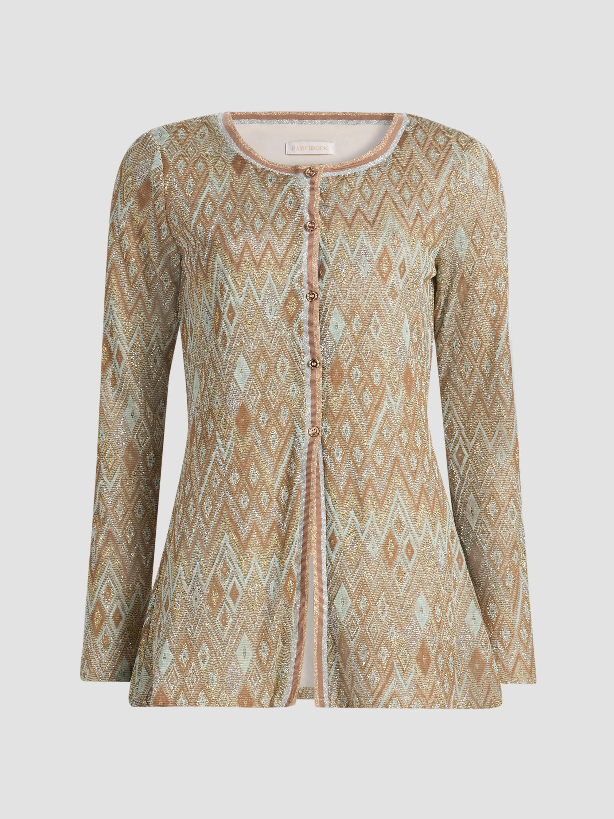 Women's McKenna Diamond-Knit Cardigan - Gold Diamond - 1