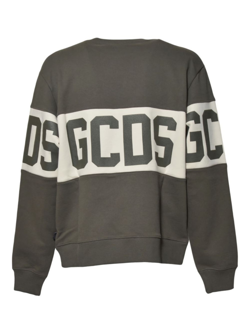 GCDS logo-print stripe sweatshirt outlook