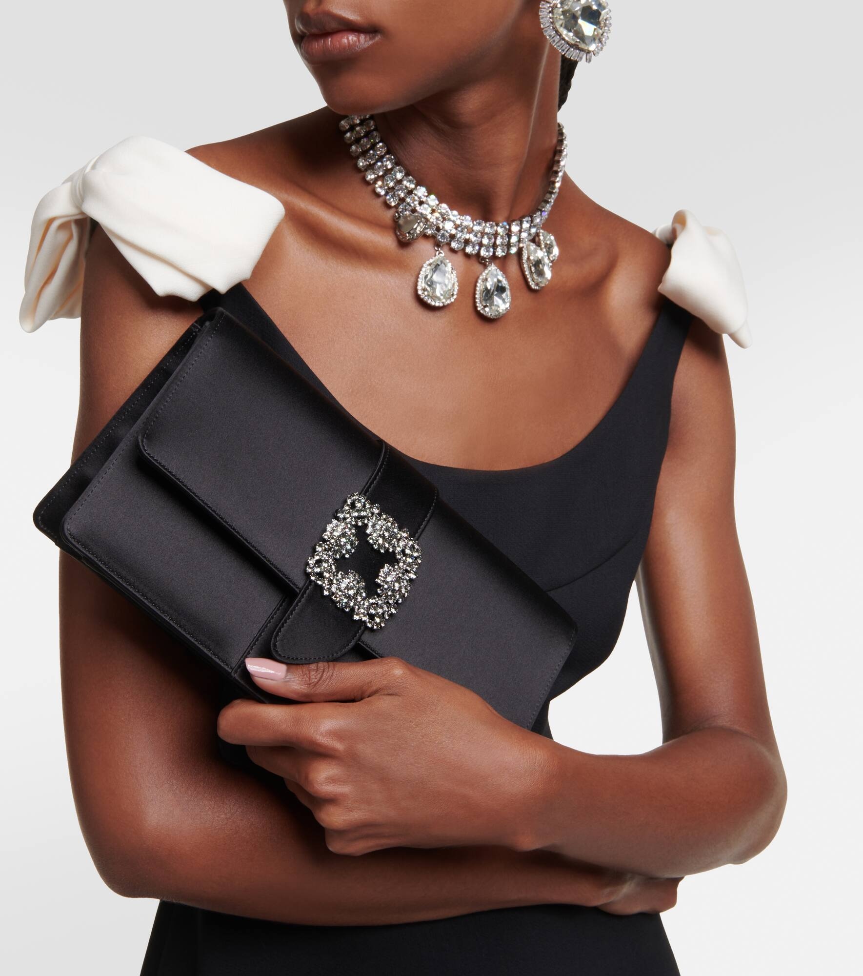 Capri embellished satin clutch - 3
