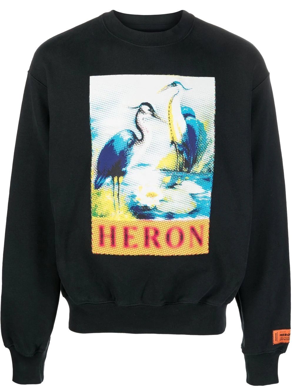 Heron halftone-print crewneck sweatshirt - 1